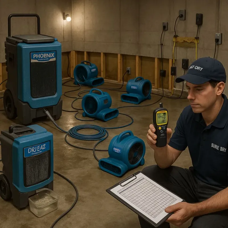 Structural Drying and Dehumidification process in Durham, CT